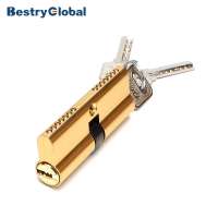 BestryGlobal Good Price Double Keys Brass Core Gold Brushed Cylinder Inner Door Lock Cylinder